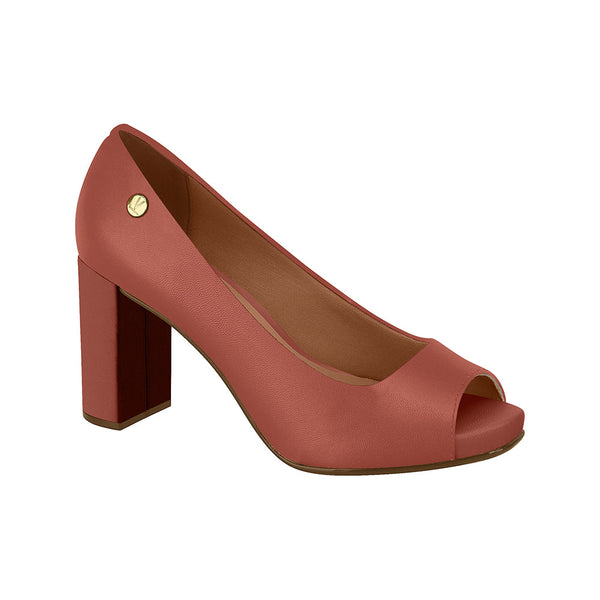 ⚜️Peep Toe Blush Salto Bloco Pelica✅